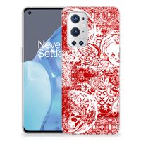 Silicone Back Case OnePlus 9 Pro Angel Skull Rood