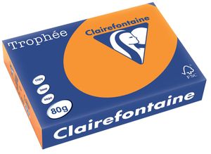 Clairefontaine Trophée Intens, gekleurd papier, A4, 80 g, 500 vel, fluo oranje