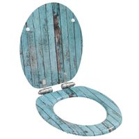 Toiletbril met soft-close deksel MDF oud hout print