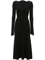 Victoria Beckham robe en maille nervurée à manches longues - Noir