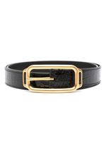 TOM FORD ceinture en cuir à effet peau de crocodile - Noir