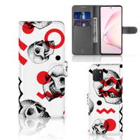 Telefoonhoesje met Naam Samsung Note 10 Lite Skull Red - thumbnail