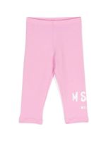 MSGM Kids legging en coton à logo imprimé - Rose