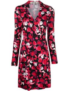 DVF Diane von Furstenberg robe-portefeuille Jeanne à fleurs - Noir