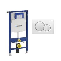 Geberit Systemfix UP320 inbouwreservoir met Geberit Sigma 01 duwplaat wit