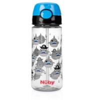 Nuby Nuby Beker Zacht Rietje Drukknop Blauw 530ml 3+ Jaar (1st)