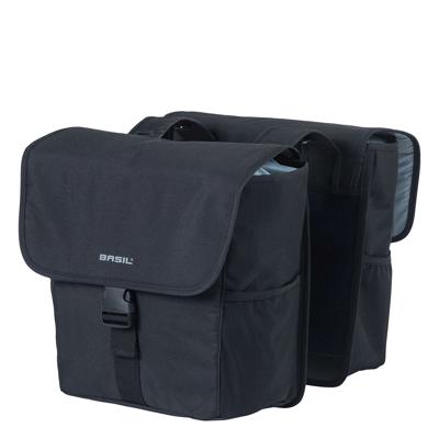 Basil Fietstas Dubbel Go Solid zwart