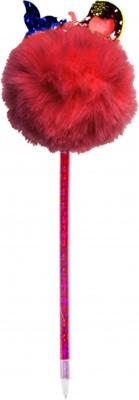 LG Imports Fluffy balpen met zeemeermin rood 28,5 cm