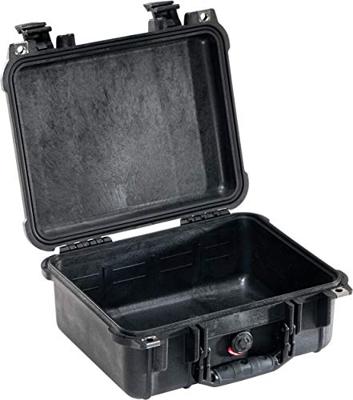 PELI 1400-001-110E Waterdichte Koffer Voor Camera'S, Meetinstrumenten, Elektronica Of Ander Kwetsbaar Appartuur, Ip67 Water- En Stofdicht, Capaciteit: 9L, Gemaakt In Duitsland, Zonder Schuim, Kleur: Zwart