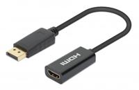 Manhattan 153713 DisplayPort Adapter [1x HDMI-bus - 1x DisplayPort stekker] Zwart 15 cm - thumbnail