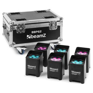 Beamz Beamz BBP62 accu uplight 6 stuks in flightcase