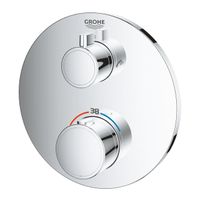 GROHE Grohtherm afdekset thermostaat met stop/omstelkraan chroom 24077000