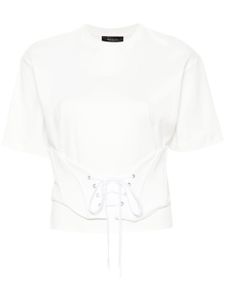 Mugler t-shirt à détail de corset - Blanc