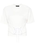 Mugler t-shirt à détail de corset - Blanc - thumbnail