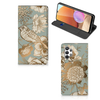 Smart Cover voor Samsung Galaxy A32 4G | A32 5G Enterprise Editie Vintage Bird Flowers