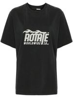 ROTATE BIRGER CHRISTENSEN t-shirt à logo Enzyme imprimé - Noir