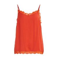 VILA singlet VICAVA met kant rood/oranje