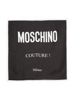 Moschino foulard en soie à logo imprimé - Noir - thumbnail