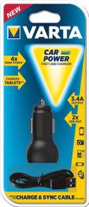 Varta Car Charger 2xUSB USB-oplader 17 W Auto Uitgangsstroom (max.) 4800 mA Aantal uitgangen: 2 x USB