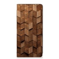 Book Wallet Case voor Samsung Galaxy A21s Wooden Cubes - thumbnail