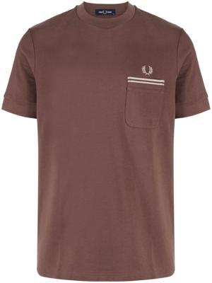Fred Perry T-shirt met geborduurd logo - Bruin