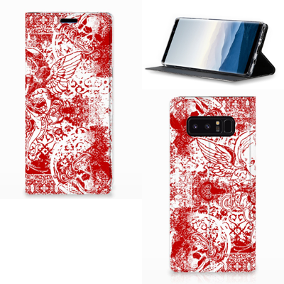 Mobiel BookCase Samsung Galaxy Note 8 Angel Skull Rood Mobiel BookCase Samsung Galaxy Note 8 Angel Skull Rood