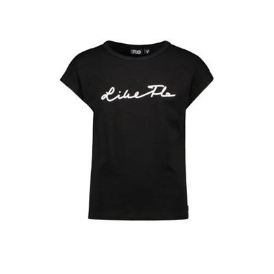Like Flo T-shirt met logo zwart