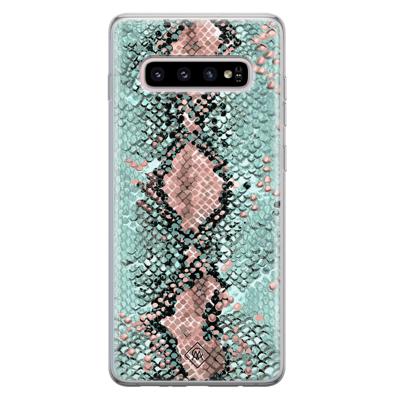 Samsung Galaxy S10 Plus siliconen hoesje - Snake pastel