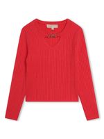 Michael Kors Kids pull MK Empire en maille nervurée - Rouge