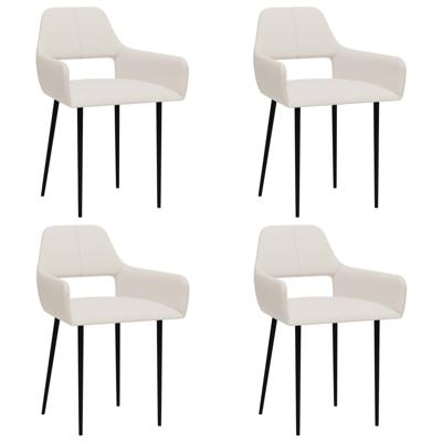 vidaXL Eetkamerstoelen 4 st stof crème