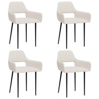 vidaXL Eetkamerstoelen 4 st stof crème