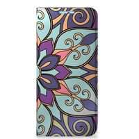 Xiaomi Redmi Note 11/11S Smart Cover Purple Flower - thumbnail