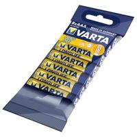 Varta Longlife AAA Micro LR03 Batterij (verpakking met 8 stuks) Alkaline Batterijen, ideaal voor afstandsbediening radio wekker en klok, aaa micro 8-pak, blauw-goud