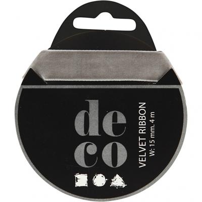 Creotime fluweellint 15 mm x 4 m grijs Creotime fluweellint 15 mm x 4 m grijs