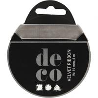 Creotime fluweellint 15 mm x 4 m grijs