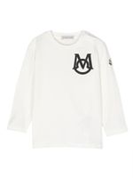 Moncler Enfant logo-patch stretch-cotton sweatshirt - Blanc