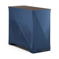 Fractal Design Era 2 ITX PC Case in Midnight Blue - Slank geanodiseerd aluminium, massief walnoot top, ondersteunt 3-slots GPU's, PCIe 4.0 Riser-kabel inbegrepen