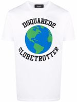 DSQUARED2 t-shirt Globetrotter à logo imprimé - Blanc