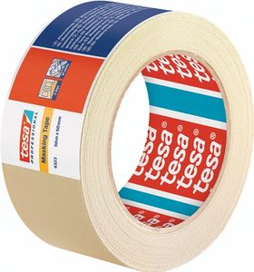 Tesa Afplakband | licht gecrêpt | lichtbeige | lengte 50 m | breedte 50 mm | wiel | 6 stuks - 04323-00044-00 04323-00044-00