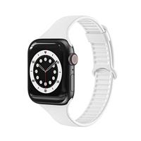 By Qubix - TPU Slim Fit bandje - Wit - Compatible met Apple Watch 38mm / 40mm / 41mm / 42mm - Compatible Apple watch bandjes