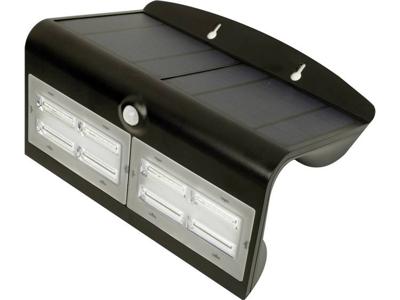 Megatron Wave L MT70004 Solar wandlamp met bewegingsmelder 6.8 W Neutraal wit Zwart