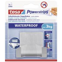 tesa POWERSTRIPS® Waterproof dubbele haak Metaal Inhoud: 1 stuk(s)