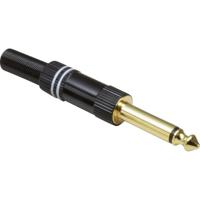 TRU COMPONENTS 1582652 Jackplug 6,35 mm Stekker, recht Aantal polen: 2 Mono Zwart, Wit 1 stuk(s) - thumbnail