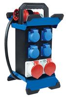 as - Schwabe STECKY 11 CEE-Stromverteiler mit 2,5 m schwere Gummischlauchleitung H07RN-F 5G2,5 4 Schuko- (230 V,16 A) + 2 CEE-Steckdosen (400 V,16 A) Für In- & Outdoor IP44 Made in EU 60960 Schwarz