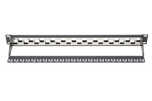 Digitus DN-91412 24 poorten Netwerkpatchpaneel 483 mm (19) Zonder connectoren 1 HE Zwart