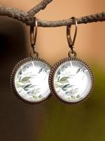 Vrije tijd Vakantie Blad Transparant Edelsteen oorbellen T-shirt/T-shirt Passen bij