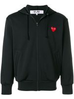 Comme Des Garçons Play hoodie zippé à patch cœur - Noir - thumbnail