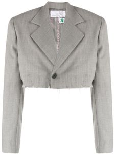 Natasha Zinko blazer crop à revers pointus - Gris