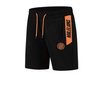 Malelions regular fit short met logo zwart/neon oranje