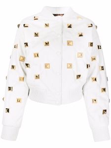 Philipp Plein veste bomber matelassée à clous - Blanc